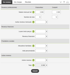 Simulateur capacité d'endettement